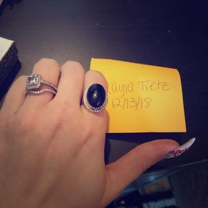 Genuine Black Onyx & Sterling Silver Ring